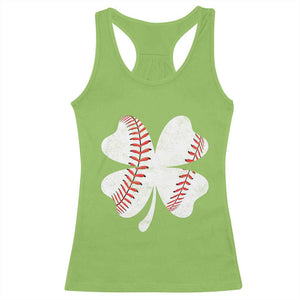 Funny Baseball St Patricks Day Vintage Clover Racerback Tank Top TS11 Lime Print Your Wear