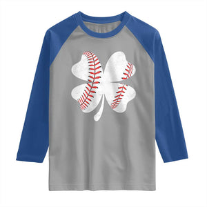 Funny Baseball St Patricks Day Vintage Clover Raglan Shirt TS11 Sport Gray Royal Print Your Wear