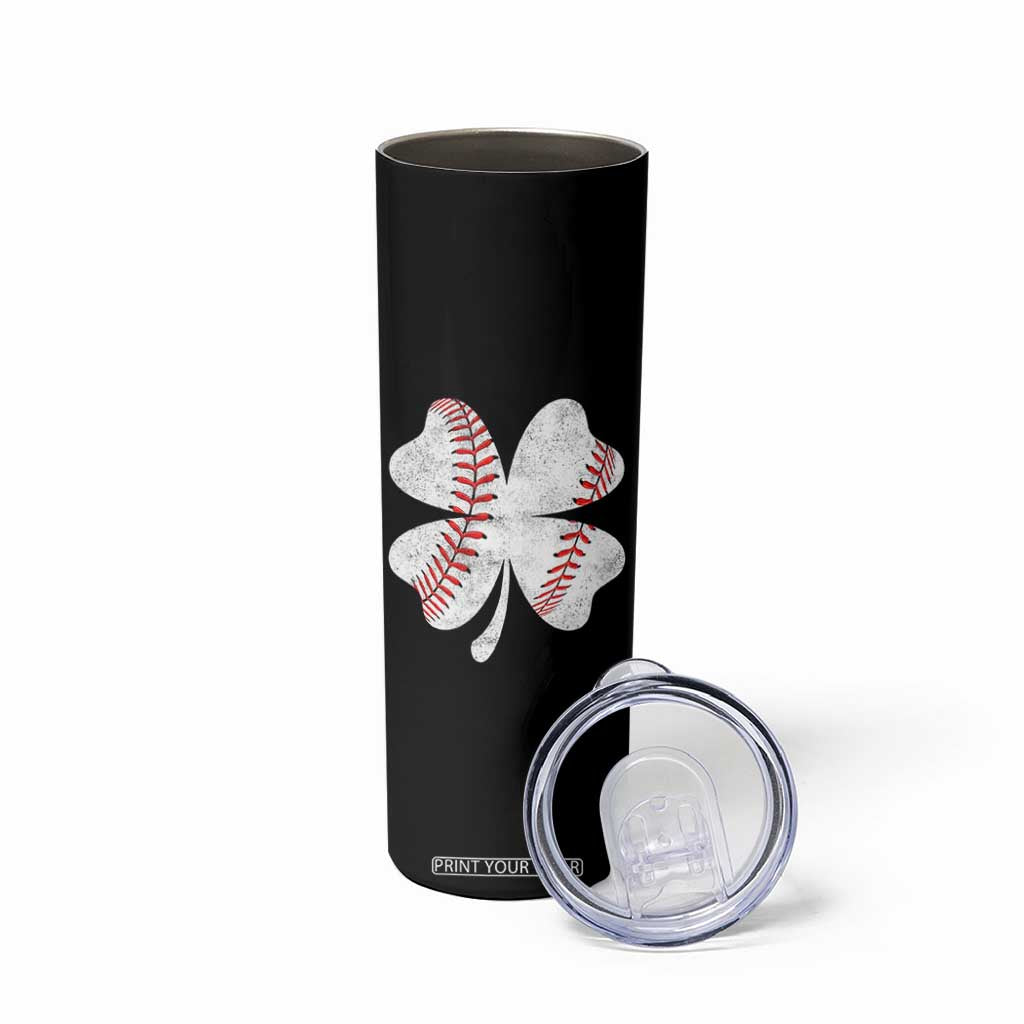 Funny Baseball St Patricks Day Vintage Clover Skinny Tumbler TS11 Print Your Wear