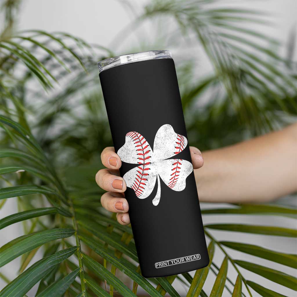 Funny Baseball St Patricks Day Vintage Clover Skinny Tumbler TS11 Print Your Wear