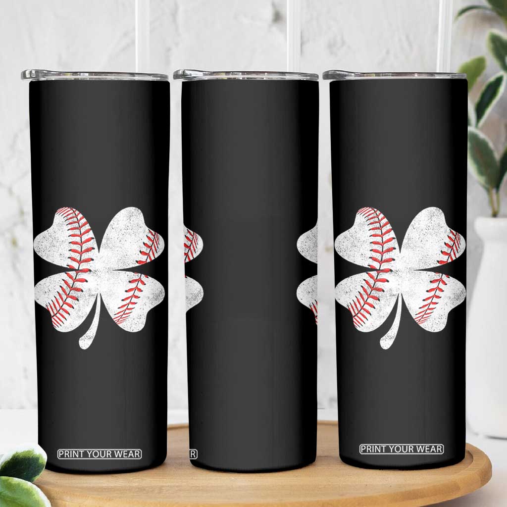 Funny Baseball St Patricks Day Vintage Clover Skinny Tumbler TS11 Print Your Wear