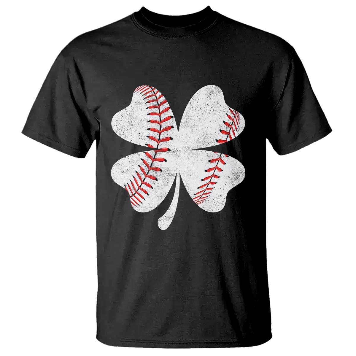 Funny Baseball St Patricks Day Vintage Clover T Shirt TS11 Black Print Your Wear