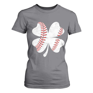 Funny Baseball St Patricks Day Vintage Clover T Shirt For Women TS11 Charcoal Print Your Wear