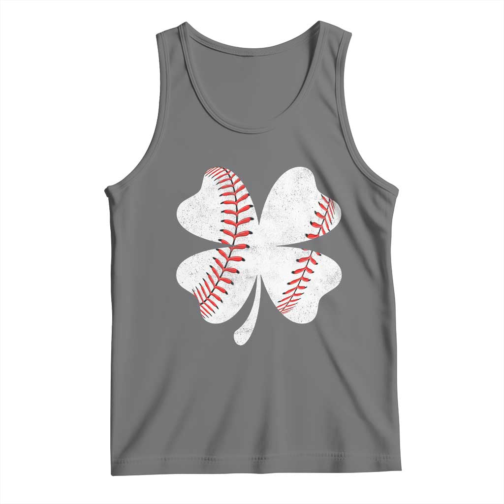 Funny Baseball St Patricks Day Vintage Clover Tank Top TS11 Black Heather Print Your Wear