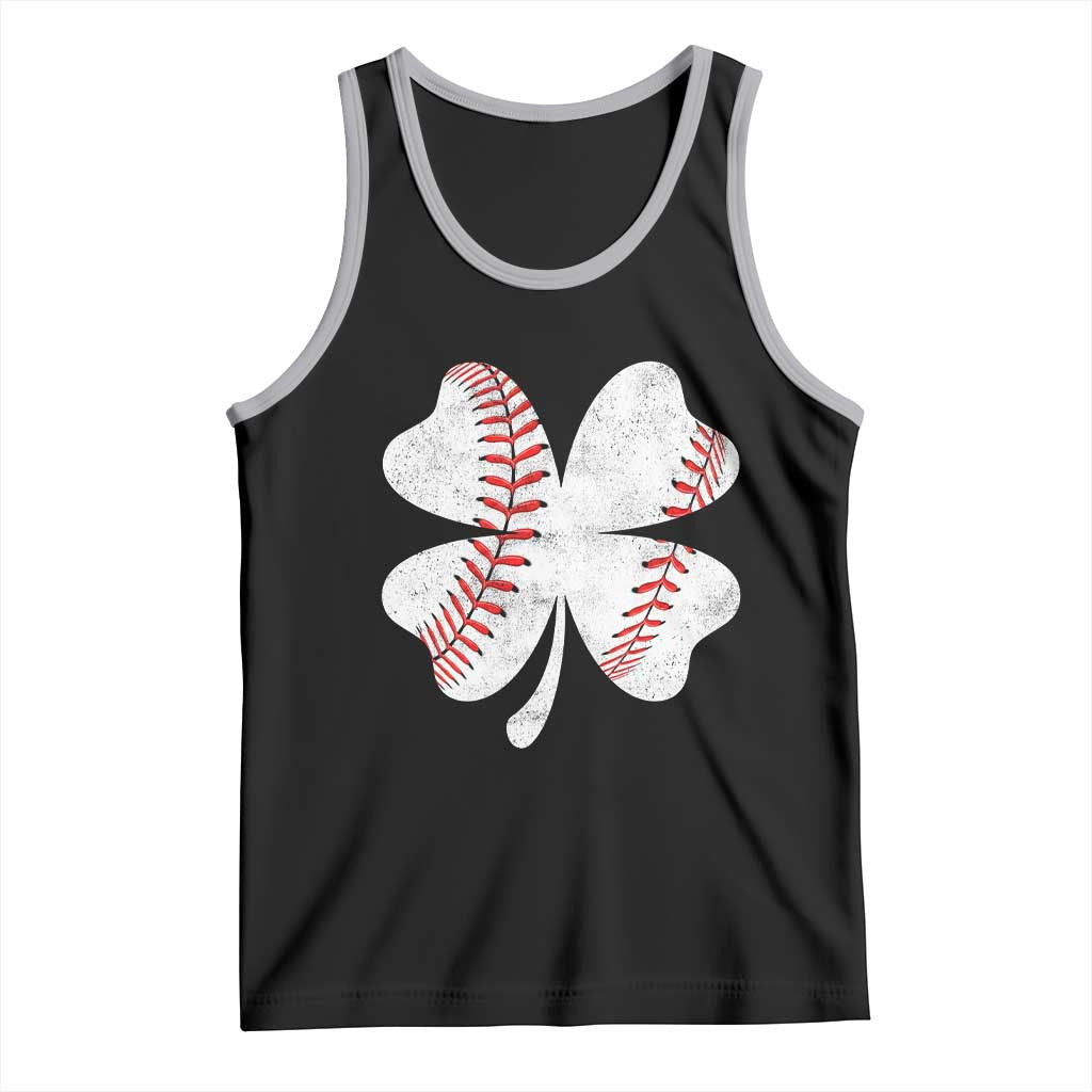 Funny Baseball St Patricks Day Vintage Clover Tank Top TS11 Black Athletic Heather Print Your Wear