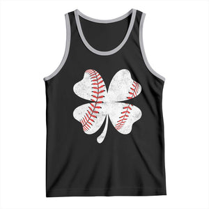 Funny Baseball St Patricks Day Vintage Clover Tank Top TS11 Black Athletic Heather Print Your Wear