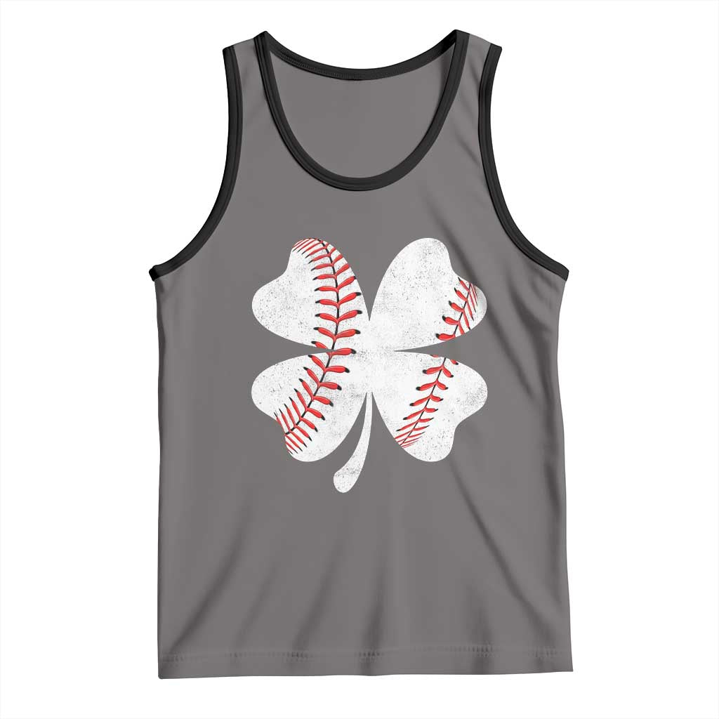 Funny Baseball St Patricks Day Vintage Clover Tank Top TS11 Deep Heather Black Print Your Wear