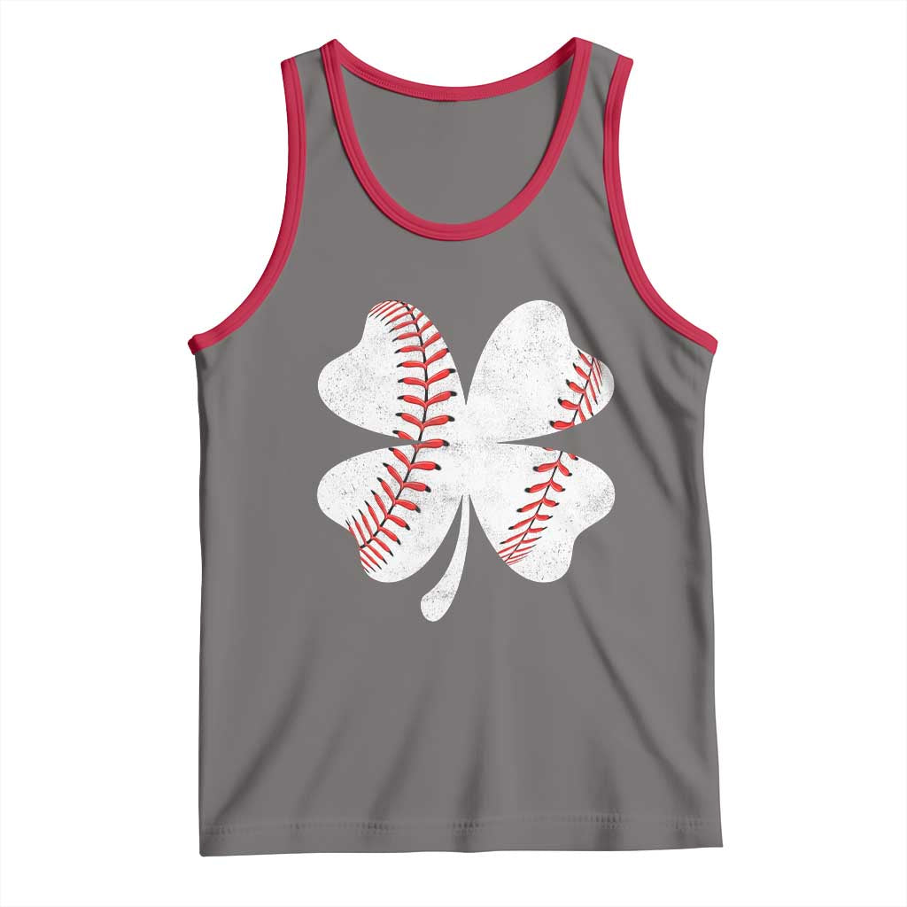 Funny Baseball St Patricks Day Vintage Clover Tank Top TS11 Deep Heather Red Print Your Wear