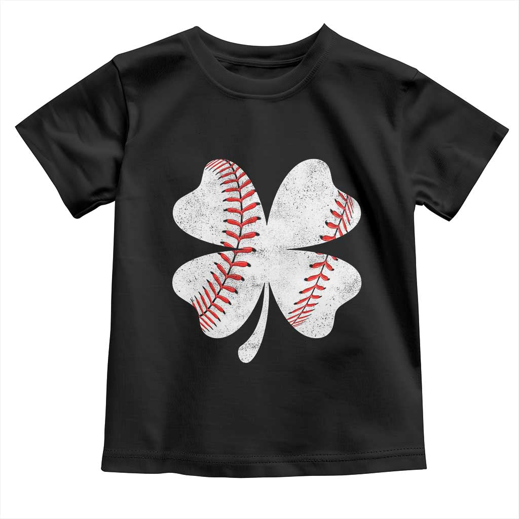 Funny Baseball St Patricks Day Vintage Clover Toddler T Shirt TS11 Black Print Your Wear