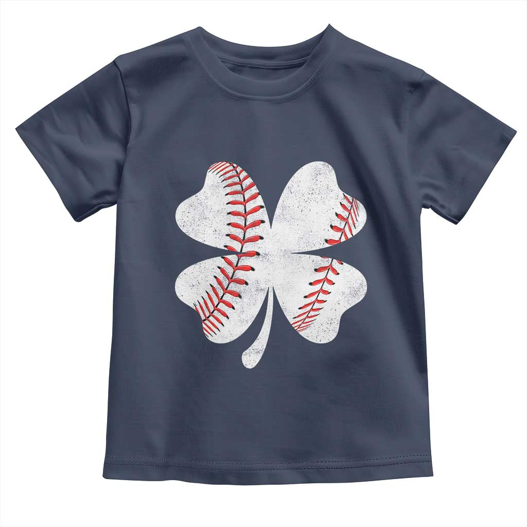 Funny Baseball St Patricks Day Vintage Clover Toddler T Shirt TS11 Navy Print Your Wear