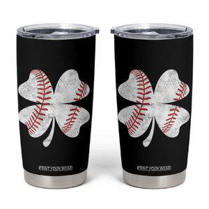 Funny Baseball St Patricks Day Vintage Clover Tumbler Cup TS11 Black Print Your Wear