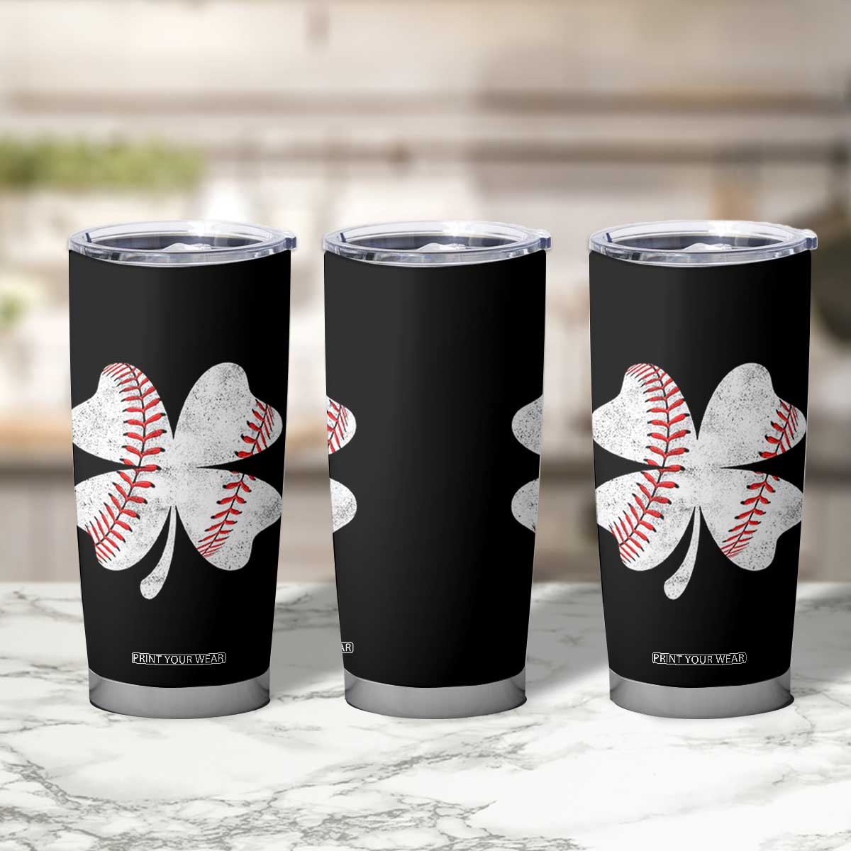 Funny Baseball St Patricks Day Vintage Clover Tumbler Cup TS11 Print Your Wear