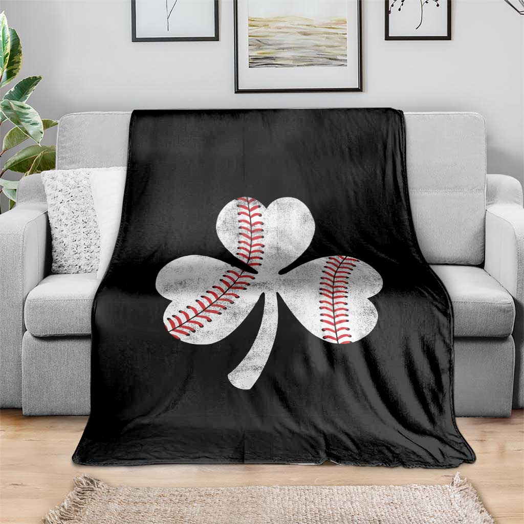Funny Baseball St Patricks Day Distressed Shamrock Throw Blanket TS11 Print Your Wear