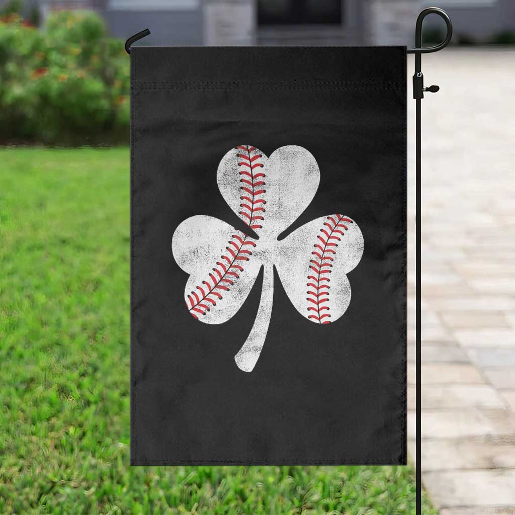 Funny Baseball St Patricks Day Distressed Shamrock Garden Flag TS11 Print Your Wear