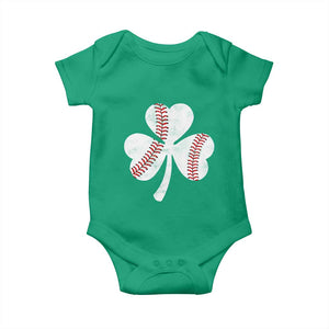 Funny Baseball St Patricks Day Distressed Shamrock Baby Onesie TS11 Irish Green Print Your Wear