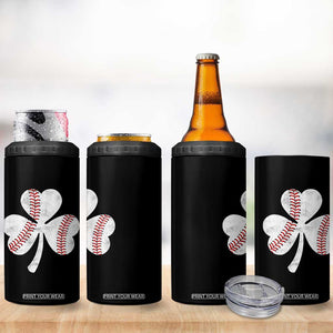 Funny Baseball St Patricks Day Distressed Shamrock 4 in 1 Can Cooler Tumbler TS11 Print Your Wear