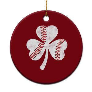 Funny Baseball St Patricks Day Distressed Shamrock Ceramic Ornament TS11 1pc Red Print Your Wear
