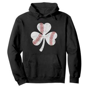 Funny Baseball St Patricks Day Distressed Shamrock Hoodie TS11 Black Print Your Wear