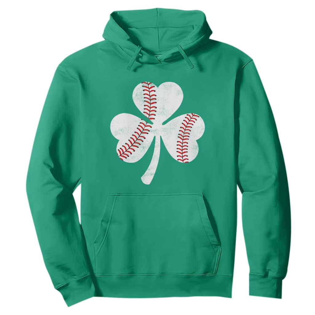 Funny Baseball St Patricks Day Distressed Shamrock Hoodie TS11 Irish Green Print Your Wear
