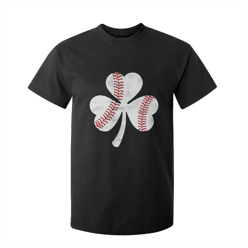 Funny Baseball St Patricks Day Distressed Shamrock T Shirt For Kid TS11 Black Print Your Wear
