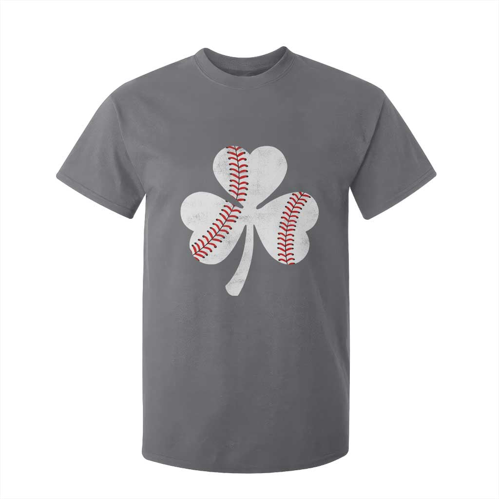 Funny Baseball St Patricks Day Distressed Shamrock T Shirt For Kid TS11 Charcoal Print Your Wear