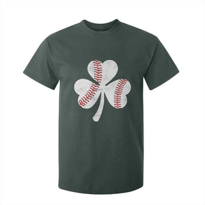 Funny Baseball St Patricks Day Distressed Shamrock T Shirt For Kid TS11 Dark Forest Green Print Your Wear