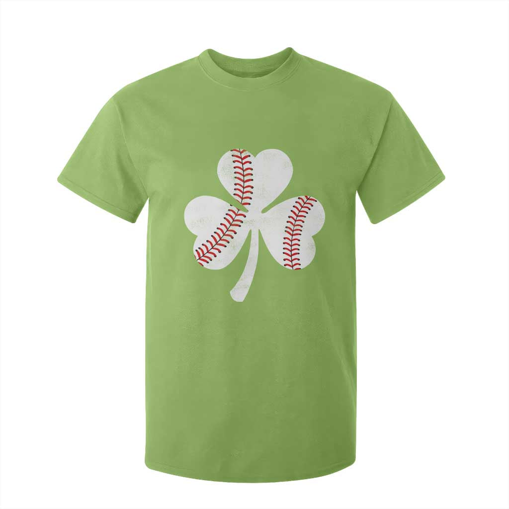 Funny Baseball St Patricks Day Distressed Shamrock T Shirt For Kid TS11 Lime Print Your Wear