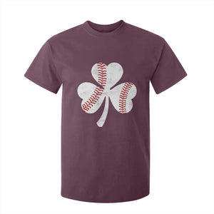 Funny Baseball St Patricks Day Distressed Shamrock T Shirt For Kid TS11 Maroon Print Your Wear