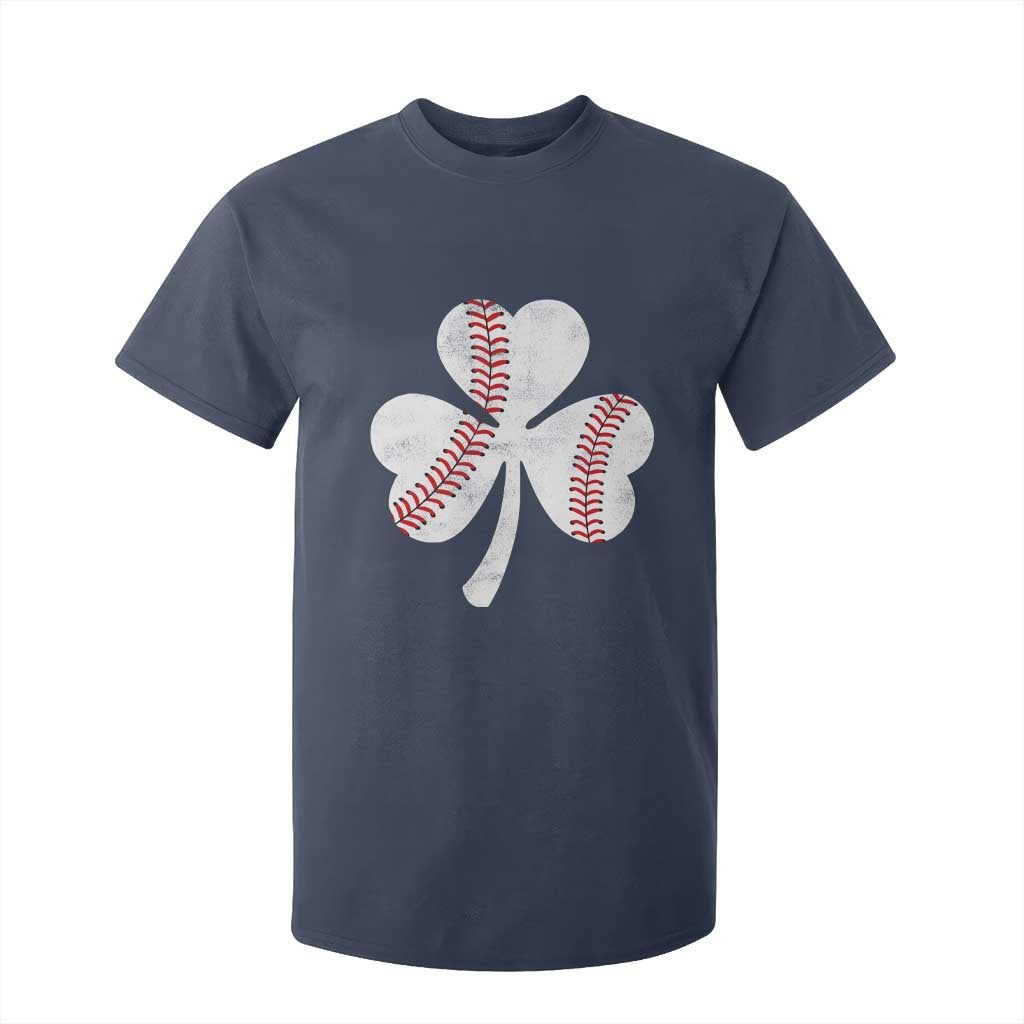 Funny Baseball St Patricks Day Distressed Shamrock T Shirt For Kid TS11 Navy Print Your Wear