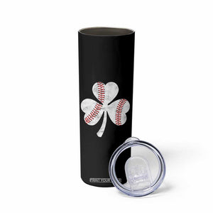 Funny Baseball St Patricks Day Distressed Shamrock Skinny Tumbler TS11 Print Your Wear