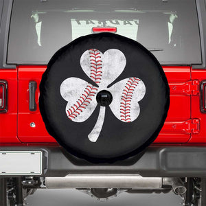 Funny Baseball St Patricks Day Distressed Shamrock Spare Tire Cover TS11 Black Print Your Wear