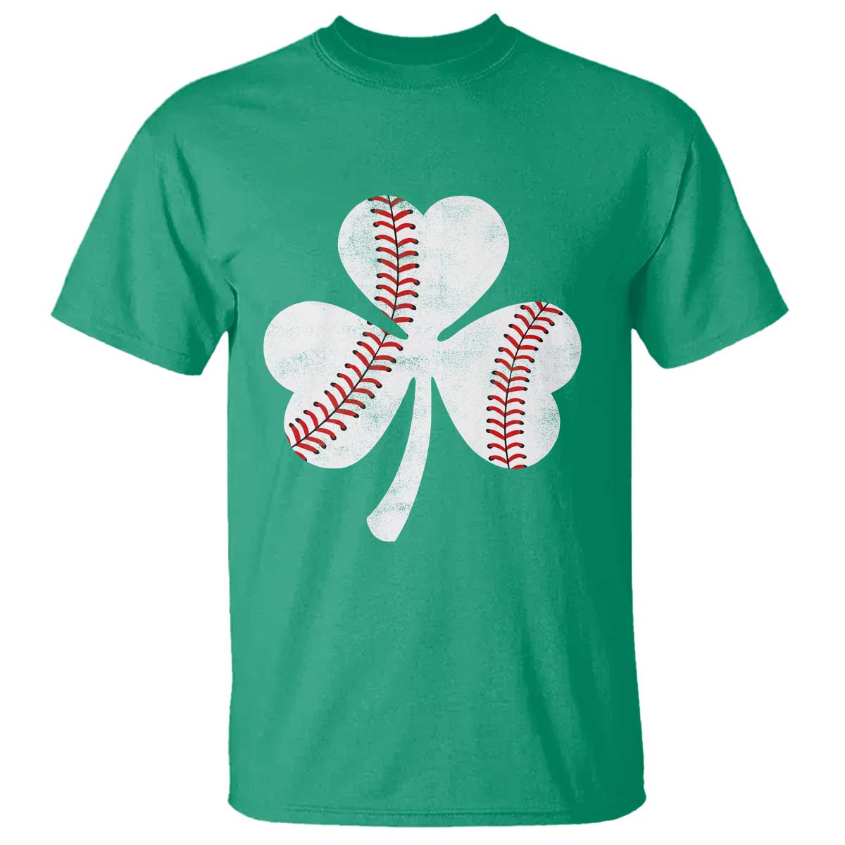 Funny Baseball St Patricks Day Distressed Shamrock T Shirt TS11 Irish Green Print Your Wear