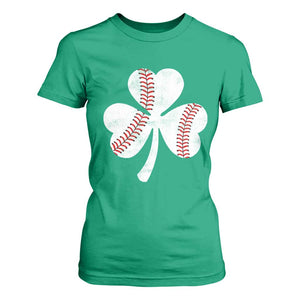 Funny Baseball St Patricks Day Distressed Shamrock T Shirt For Women TS11 Irish Green Print Your Wear
