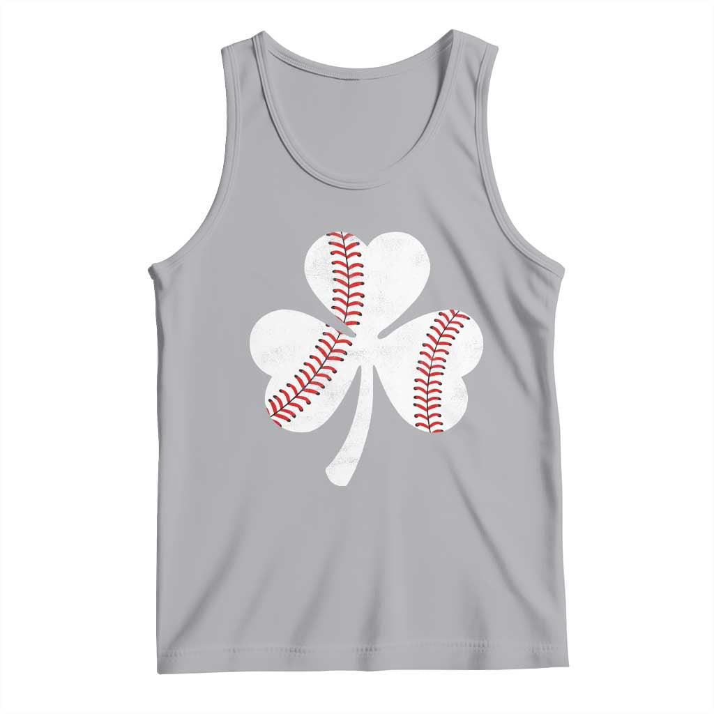 Funny Baseball St Patricks Day Distressed Shamrock Tank Top TS11 Athletic Heather Print Your Wear