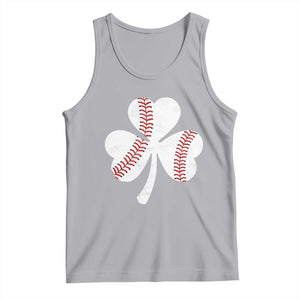 Funny Baseball St Patricks Day Distressed Shamrock Tank Top TS11 Athletic Heather Print Your Wear