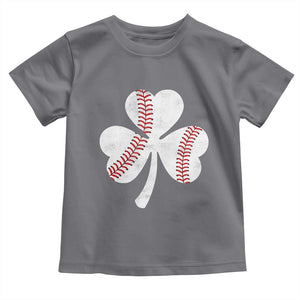 Funny Baseball St Patricks Day Distressed Shamrock Toddler T Shirt TS11 Charcoal Print Your Wear