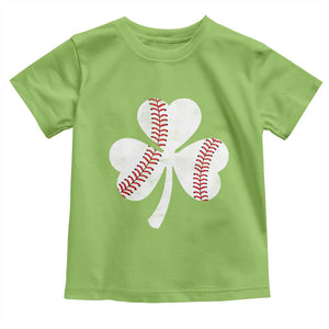 Funny Baseball St Patricks Day Distressed Shamrock Toddler T Shirt TS11 Lime Print Your Wear