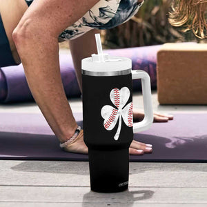 Funny Baseball St Patricks Day Distressed Shamrock Tumbler With Handle TS11 Print Your Wear