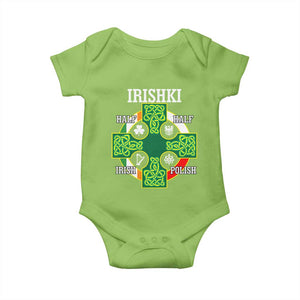 Irishki Half Irish Half Polish Baby Onesie Celtic Cross St Patricks TS11 Lime Print Your Wear