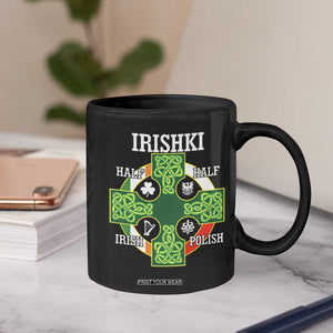 Irishki Half Irish Half Polish Coffee Mug Celtic Cross St Patricks TS11 Print Your Wear