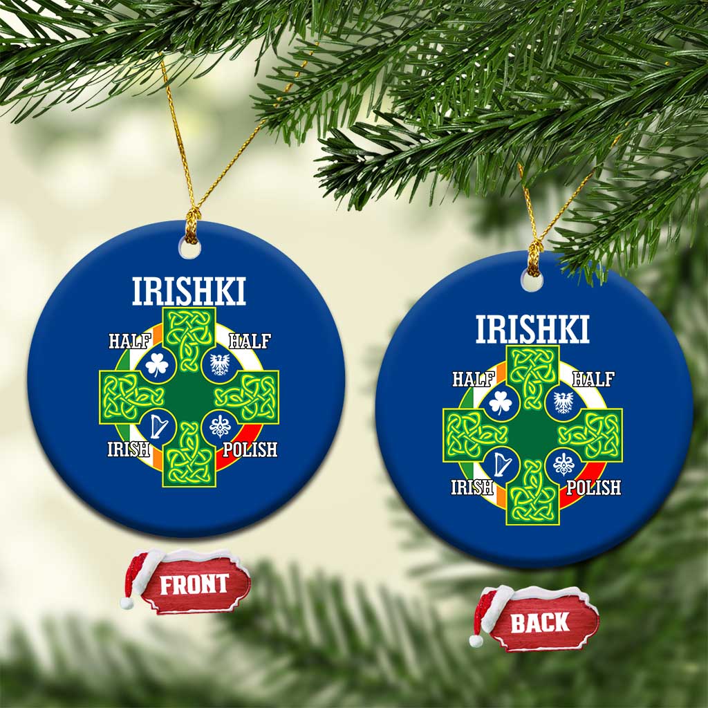 Irishki Half Irish Half Polish Ceramic Ornament Celtic Cross St Patricks TS11 1pc Blue Print Your Wear