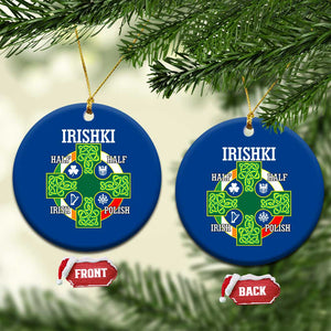 Irishki Half Irish Half Polish Ceramic Ornament Celtic Cross St Patricks TS11 1pc Blue Print Your Wear