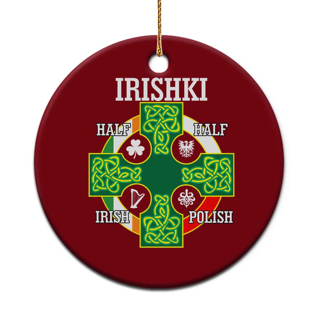 Irishki Half Irish Half Polish Ceramic Ornament Celtic Cross St Patricks TS11 1pc Red Print Your Wear