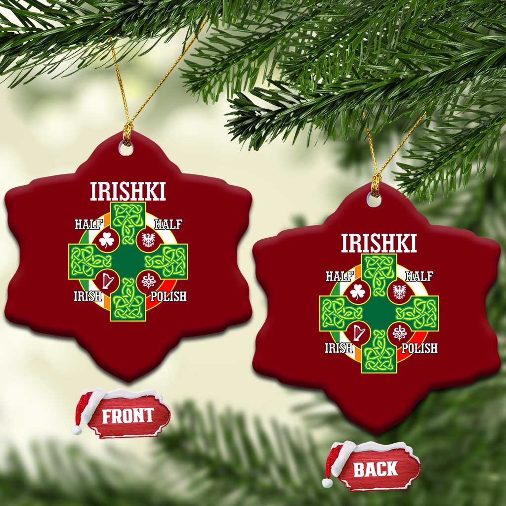 Irishki Half Irish Half Polish Ceramic Ornament Celtic Cross St Patricks TS11 Print Your Wear