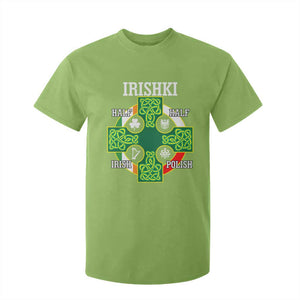 Irishki Half Irish Half Polish T Shirt For Kid Celtic Cross St Patricks TS11 Lime Print Your Wear