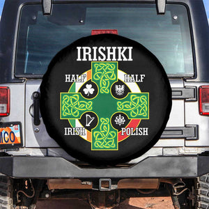 Irishki Half Irish Half Polish Spare Tire Cover Celtic Cross St Patricks TS11 No hole Black Print Your Wear