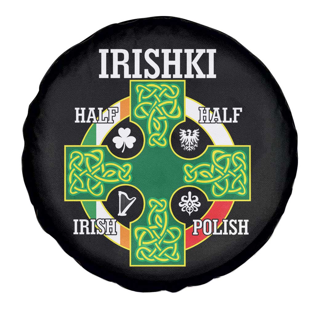 Irishki Half Irish Half Polish Spare Tire Cover Celtic Cross St Patricks TS11 Print Your Wear