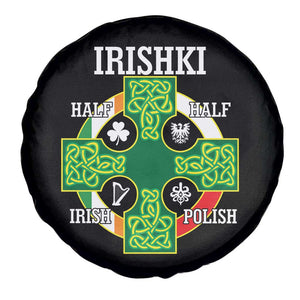 Irishki Half Irish Half Polish Spare Tire Cover Celtic Cross St Patricks TS11 Print Your Wear