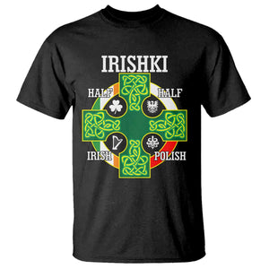 Irishki Half Irish Half Polish T Shirt Celtic Cross St Patricks TS11 Black Print Your Wear