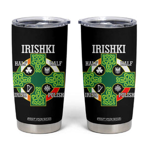 Irishki Half Irish Half Polish Tumbler Cup Celtic Cross St Patricks TS11 Black Print Your Wear